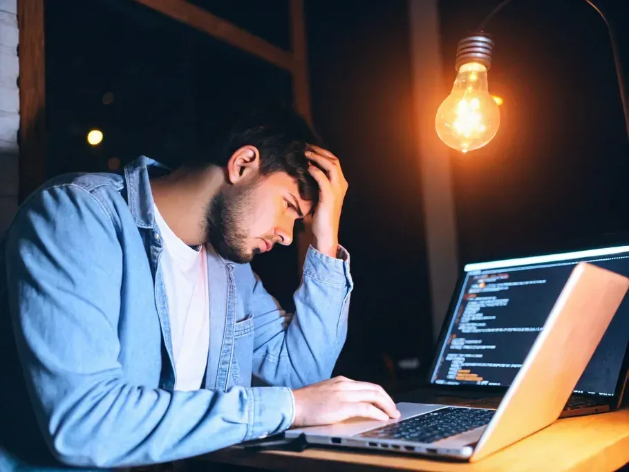 Developer experiencing challenges in software development