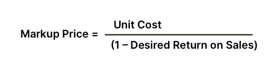 Minimalistic horizontal bar chart depicting stages of cost-based pricing.