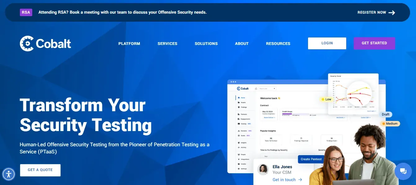Cobalt provides professional security testing services to protect digital assets and infrastructure.