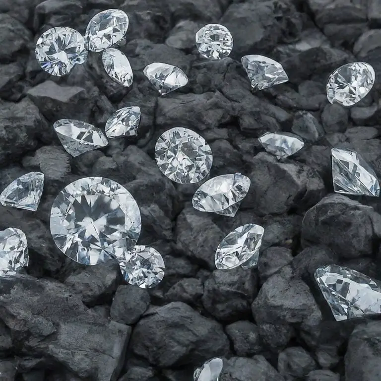 Sparkling diamonds scattered on rough coal, illustrating the BCG Matrix's product portfolio analysis.