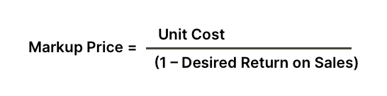 Minimalistic horizontal bar chart depicting stages of cost-based pricing.