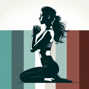 Illustration of a woman in a yoga pose wearing stylish athleisure, representing the active and aspirational lifestyle of Lululemon's target market