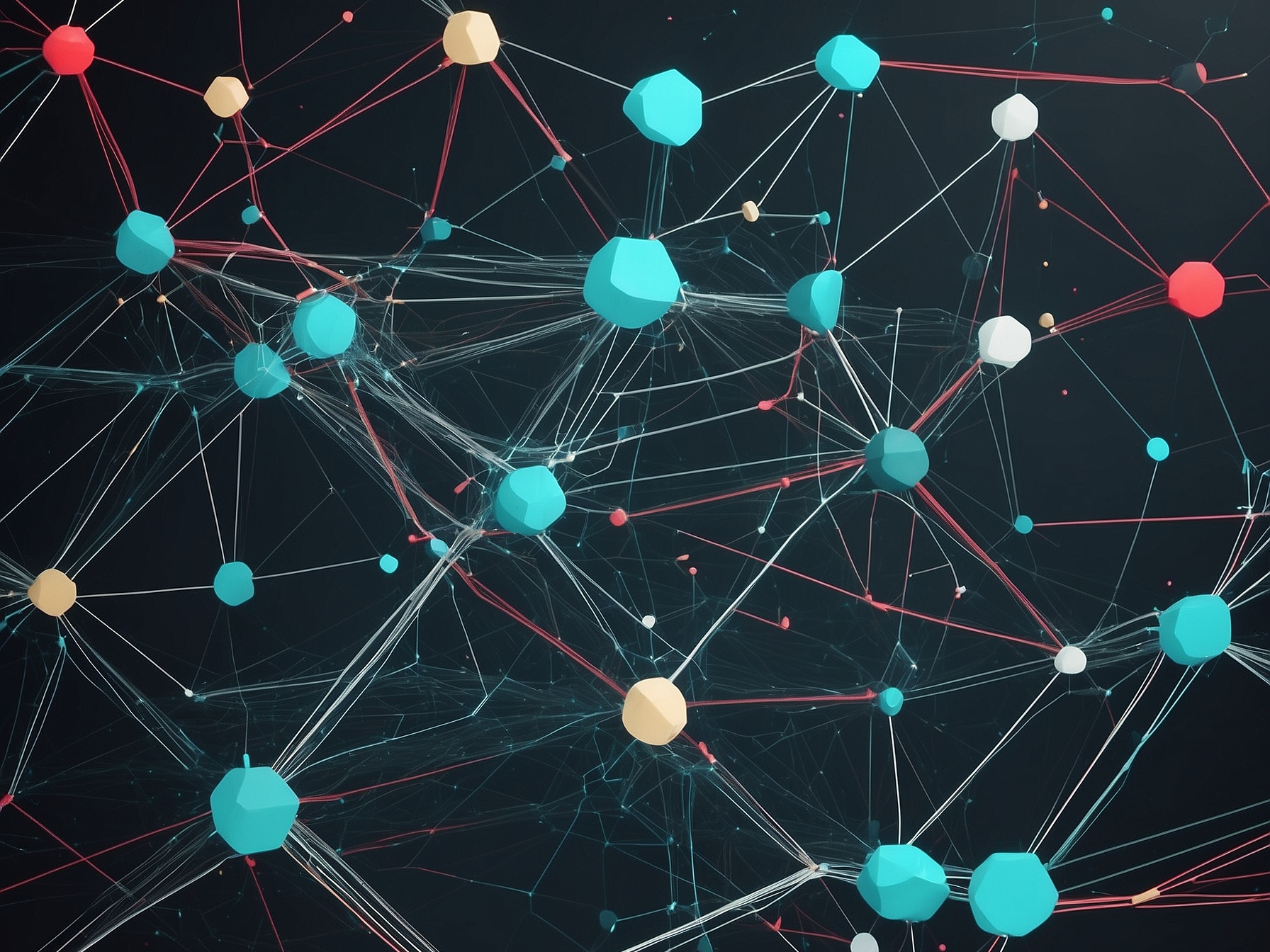 Abstract network of connected nodes and links illustrating the concept of backlinking in SEO