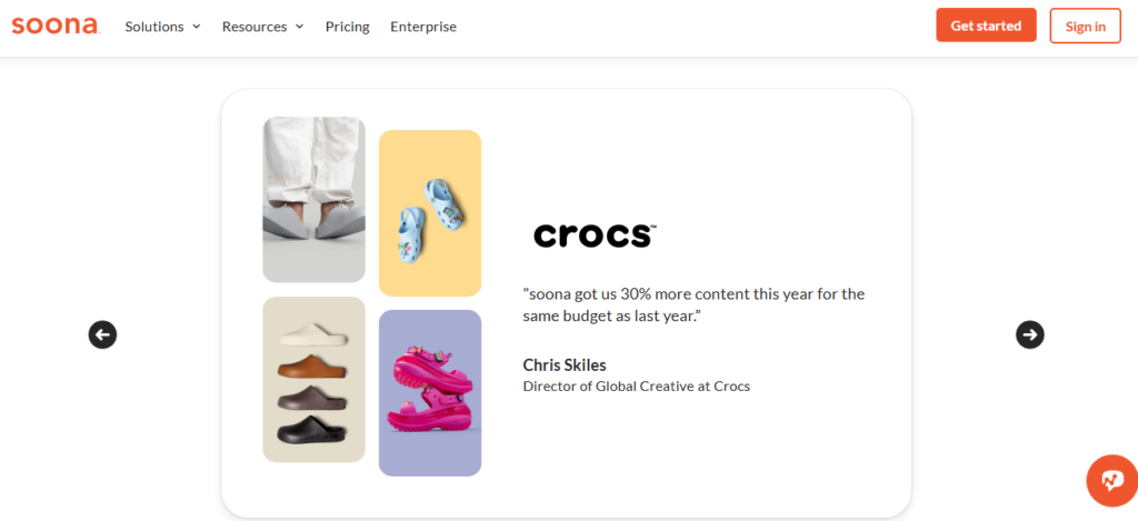 Crocs got 30% more content from soona